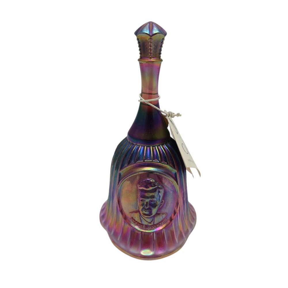 VTG Fenton Art Glass Bell Plum Opalescent Iridescent Frank L Fenton Handmade USA